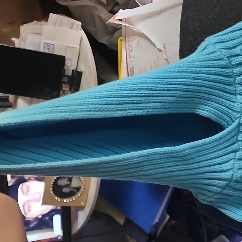 Blue Kids Ribbed Hoodie - Picture 2 of 5